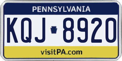 PA license plate KQJ8920