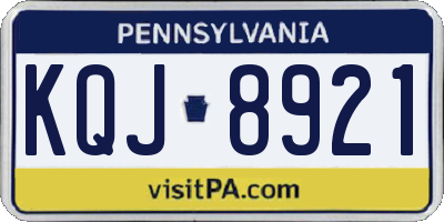 PA license plate KQJ8921