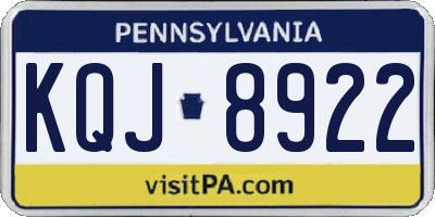 PA license plate KQJ8922