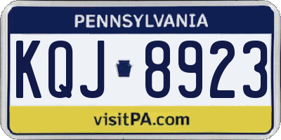 PA license plate KQJ8923