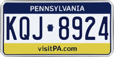 PA license plate KQJ8924