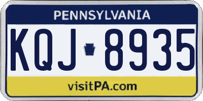 PA license plate KQJ8935