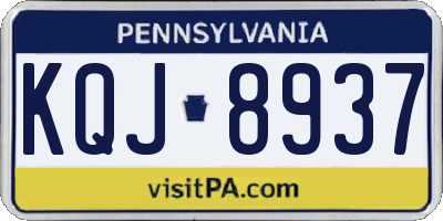 PA license plate KQJ8937