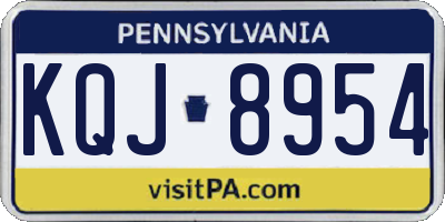 PA license plate KQJ8954