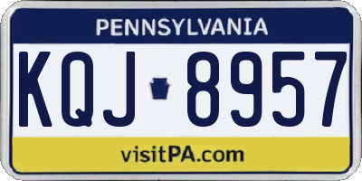 PA license plate KQJ8957