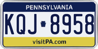 PA license plate KQJ8958