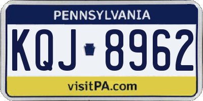 PA license plate KQJ8962