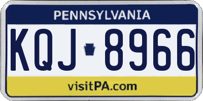 PA license plate KQJ8966