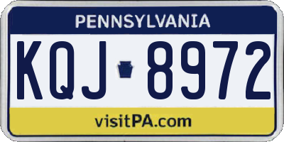 PA license plate KQJ8972
