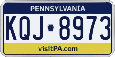PA license plate KQJ8973