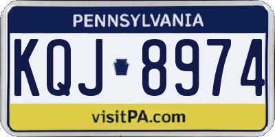 PA license plate KQJ8974