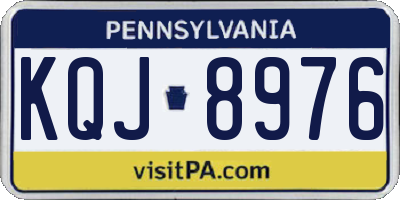 PA license plate KQJ8976