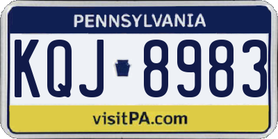 PA license plate KQJ8983