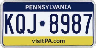 PA license plate KQJ8987