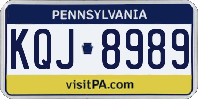 PA license plate KQJ8989