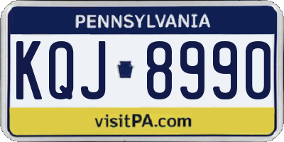 PA license plate KQJ8990