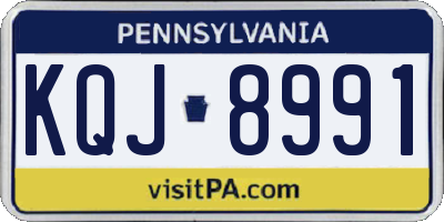 PA license plate KQJ8991