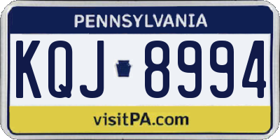 PA license plate KQJ8994