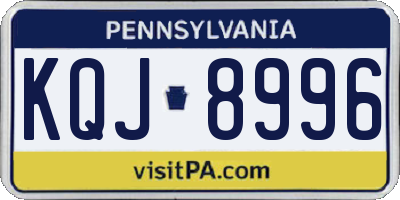 PA license plate KQJ8996