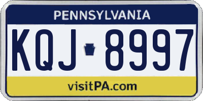 PA license plate KQJ8997