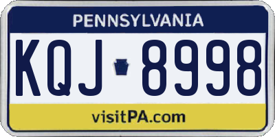 PA license plate KQJ8998
