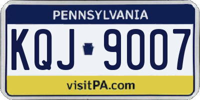PA license plate KQJ9007