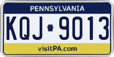 PA license plate KQJ9013
