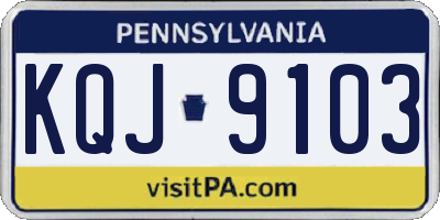PA license plate KQJ9103
