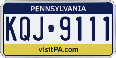 PA license plate KQJ9111