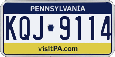 PA license plate KQJ9114