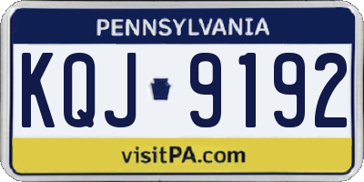 PA license plate KQJ9192