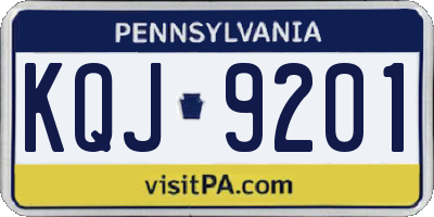 PA license plate KQJ9201