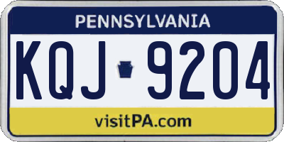PA license plate KQJ9204