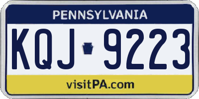 PA license plate KQJ9223
