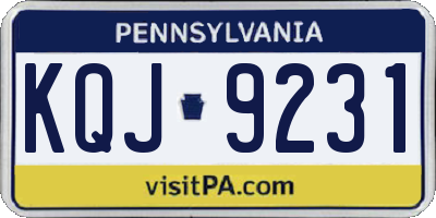 PA license plate KQJ9231