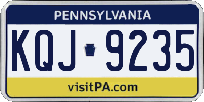 PA license plate KQJ9235