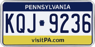 PA license plate KQJ9236