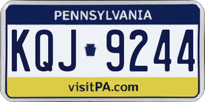 PA license plate KQJ9244