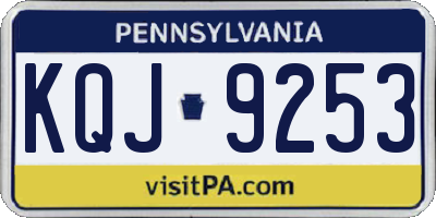 PA license plate KQJ9253