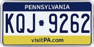 PA license plate KQJ9262