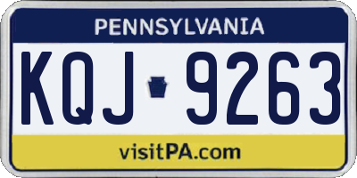 PA license plate KQJ9263