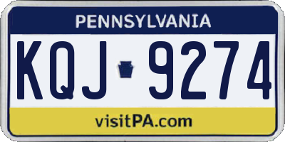 PA license plate KQJ9274