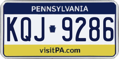 PA license plate KQJ9286