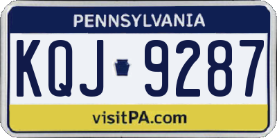PA license plate KQJ9287