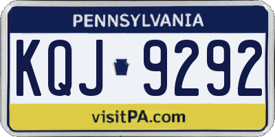 PA license plate KQJ9292