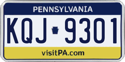 PA license plate KQJ9301