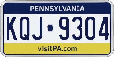 PA license plate KQJ9304