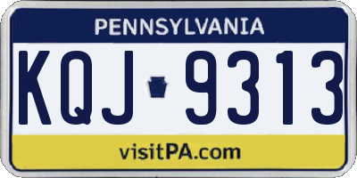 PA license plate KQJ9313