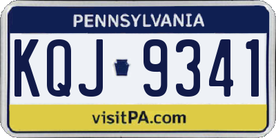 PA license plate KQJ9341