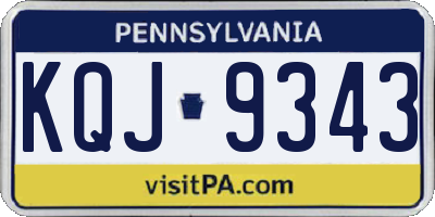 PA license plate KQJ9343